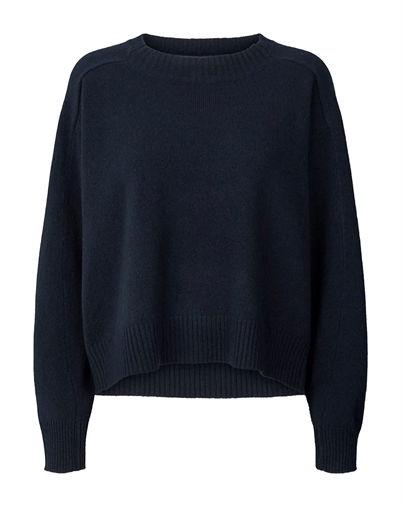 Rabens Saloner - Dalani Pure Wool Boxy Strik - Navy